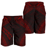 Society Islands Men's Shorts - Polynesian Chief Red Version - Polynesian Pride