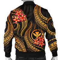 Polynesian Hawaii Men Bomber Jacket - Gold Plumeria - Polynesian Pride