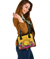 Polynesian Shoulder Handbags - Vanuatu Symbols With Hibiscus - Polynesian Pride