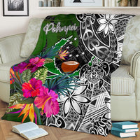 Pohnpei Premium Blanket - Turtle Plumeria Banana Leaf - Polynesian Pride