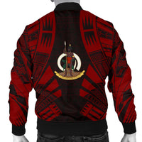 Vanuatu Men Bomber Jackets - Polynesian Tattoo Red - Polynesian Pride