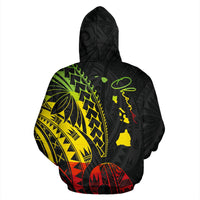 Hawaiian Ohana Reggae Turtle Zip Hoodie - Polynesian Pride
