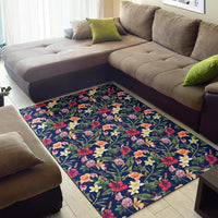 Tropical Hibiscus Red And Plumeria White Rug - Polynesian Pride