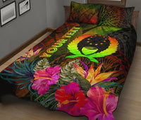 Pohnpei Polynesian Personalised Quilt Bed Set - Hibiscus and Banana Leaves - Polynesian Pride