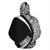 Polynesian Turtle Map of Hawaii Zip Hoodie White Circle Style - Polynesian Pride