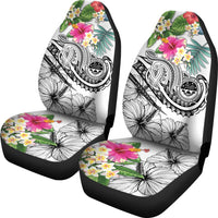 FSM Polynesian Car Seat Covers - Summer Plumeria (White) - Polynesian Pride