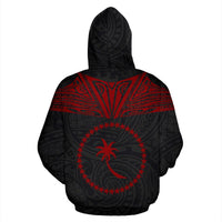 Chuuk All Over Hoodie Red Neck Style - Polynesian Pride