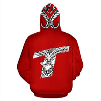 Tonga Tribal Pattern All Over Zip up Hoodie - Polynesian Pride