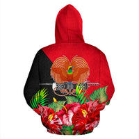 Papua New Guinea Polynesian Hoodie Flag Hibiscus - Polynesian Pride