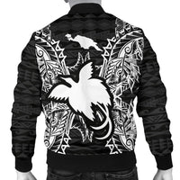 Papua New Guinea Polynesian Men's Bomber Jacket Map Black - Polynesian Pride