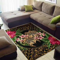 hawaii Rug - Turtle Strong Pattern Hibiscus Plumeria Art AH - Polynesian Pride