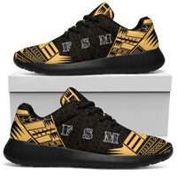 Federated States Of Micronesia Sport Sneakers - Polynesian Tattoo Gold - Polynesian Pride