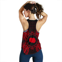 Cook Islands Polynesian Women Tank Top Map Red - Polynesian Pride