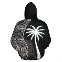 Pohnpei Polynesian Hoodie Coconut Tree Black - Polynesian Pride