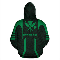 Hawaii Kanaka Polynesian Hoodie Green - Polynesian Pride