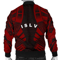 Society Islands Men Bomber Jackets - Polynesian Tattoo Red - Polynesian Pride