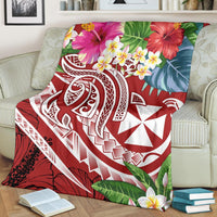 Wallis and Futuna Polynesian Premium Blanket - Summer Plumeria (Red) - Polynesian Pride