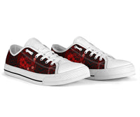 Polynesian Hawaii Low Top Shoe - Humpback Whale with Hibiscus (Red) - Polynesian Pride