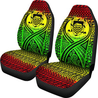 Tuvalu Car Seat Cover - Tuvalu Coat Of Arms Polynesian Tattoo Reggae - Polynesian Pride
