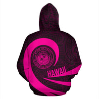 Hawaii Coat of Arms Roll In My Heart Zip up Hoodie Pink - Polynesian Pride