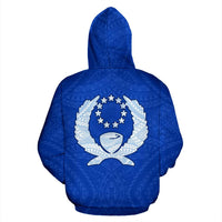 Pohnpei Zip up Hoodie Micronesia Pohnpeian Warrior Flag Color - Polynesian Pride
