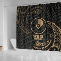 Yap Micronesia Shower Curtain - Gold Tribal Wave - Polynesian Pride