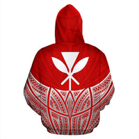 Hawaii Polynesian Zip up Hoodie Red Pride Map and Seal - Polynesian Pride