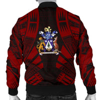Norfolk Island Men Bomber Jackets - Polynesian Tattoo Red - Polynesian Pride