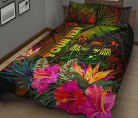 Fiji Polynesian Personalised Quilt Bed Set - Hibiscus and Banana Leaves - Polynesian Pride