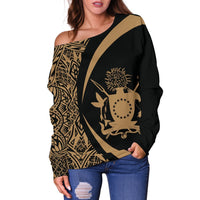Cook Islands Women's Off Shoulder Sweater - Circle Style 06 - Polynesian Pride