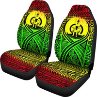 Vanuatu Car Seat Cover - Vanuatu Coat Of Arms Polynesian Tattoo Reggae - Polynesian Pride