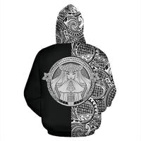 Polynesian Madame Pele Kanaka Hawaii Zip Hoodie The Half White - Polynesian Pride