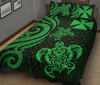Wallis and Futuna Quilt Bed Set - Green Tentacle Turtle - Polynesian Pride
