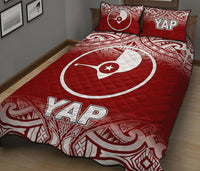 Yap Quilt Bed Set - Yap Flag Red Fog Style - Polynesian Pride