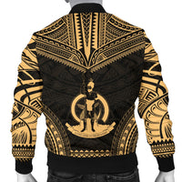 Vanuatu Polynesian Chief Men's Bomber Jacket - Gold Version - Polynesian Pride
