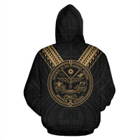 Marshall Islands All Over Zip up Hoodie Gold Sailor Style - Polynesian Pride