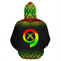 Vanuatu Polynesian Zip up Hoodie Reggae Fog - Polynesian Pride