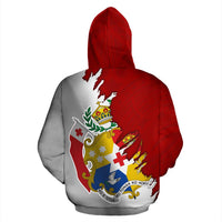Tonga All Over Zip up Hoodie Wrap Style - Polynesian Pride