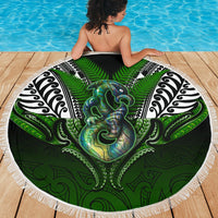 Manaia Mythology Beach Blanket Silver Fern Maori Tattoo - Polynesian Pride