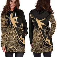 Guam Hoodie Dress - Guam Flag Coconut Tree Gold K4 - Polynesian Pride