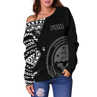 Federated States of Micronesia Pattern Women's Off Shoulder Sweater - Polynesian Pride