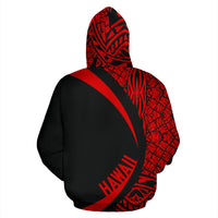 Kanaka Hawaii Map Red Polynesian Zip up Hoodie Circle Style - Polynesian Pride