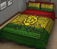 Hawaii Polyensian Kanaka Flag Turtle Quilt Bed Set - Polynesian Pride