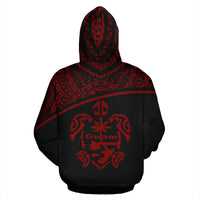 Guam All Over Zip up Hoodie Micronesia Curve Red Style - Polynesian Pride