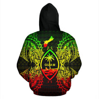 Guam Polynesian All Over Zip up Hoodie Map Reggae - Polynesian Pride