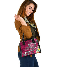 Tahiti Shoulder Handbag - Turtle Plumeria (Pink) - Polynesian Pride