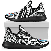Fiji Polynesian Tattoo Mesh Knit Sneakers White - Polynesian Pride