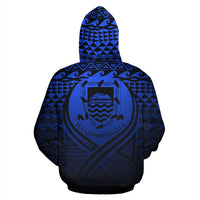 Tuvalu All Over Hoodie Lift up Blue - Polynesian Pride
