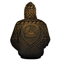 American Samoa All Over Hoodie Lift up Gold - Polynesian Pride