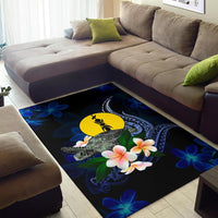 New Caledonia Polynesian Area Rug - Turtle With Plumeria Flowers - Polynesian Pride